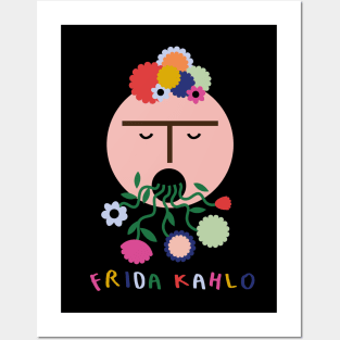 Frida Kahlo feminist mexican painter colorful summer flowers Posters and Art